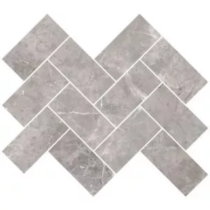 Мозаика Vitra Marmori Шеврон Холодный Греж серый 31,5х28 см
